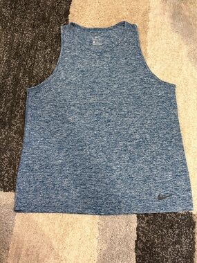 Nike Blue Heather Dri-FIT Athletic Tee  - Medium